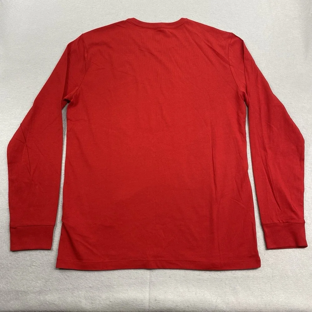 Polo Ralph Lauren T Shirt Mens Large Red Crew Neck Long Sleeve Tee Pony Cotton
